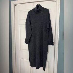 Anthropologie Charcoal Turtleneck Sweater Dress